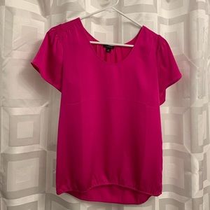 Ann Taylor hot pink short sleeve shirt blouse size XS